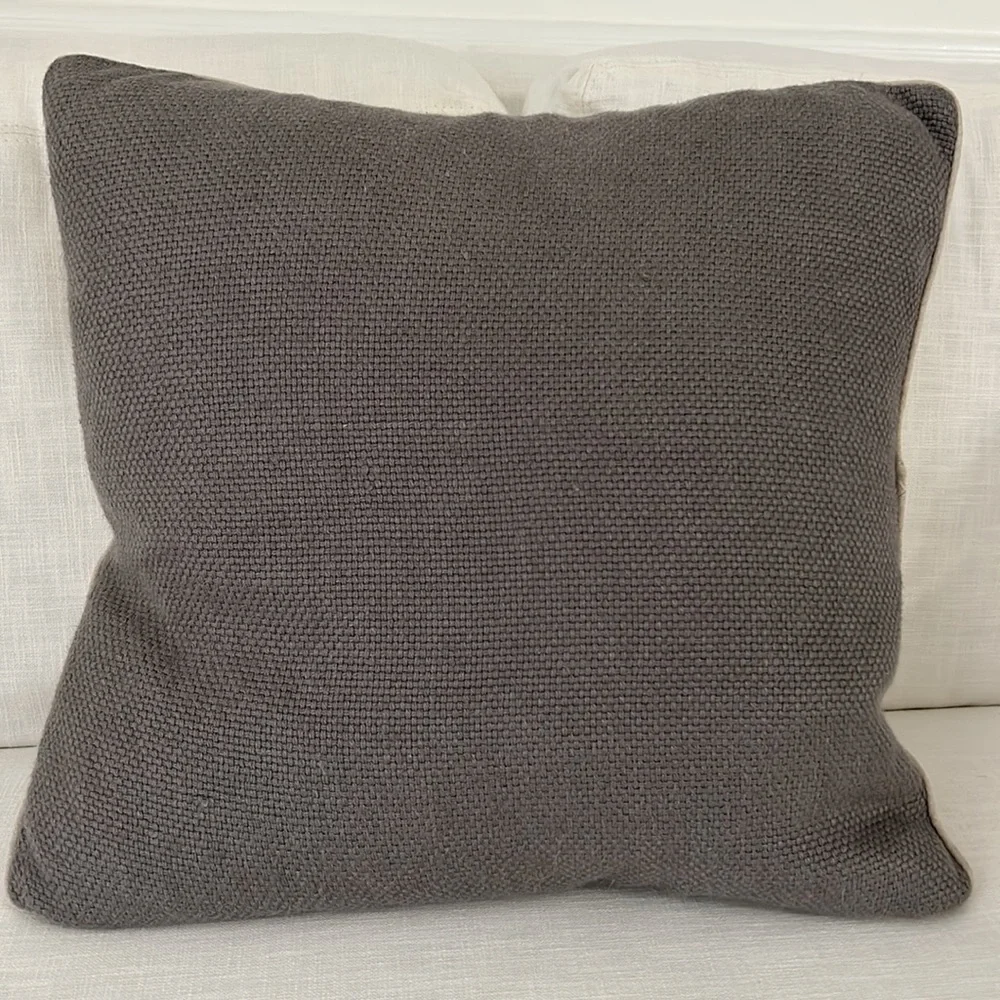 Pottery Barn Gray Linen Pillow Cover